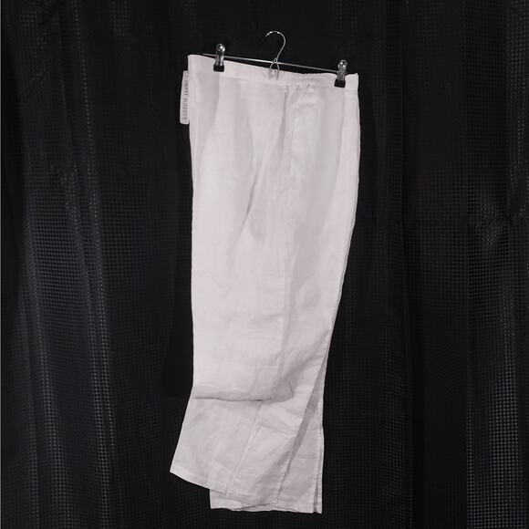 NWT! DANNY ROBERT'S! 100% FINE WHITE LINEN WIDE LEG PANTS, SLACKS! SZ 2X - Picture 2 of 12